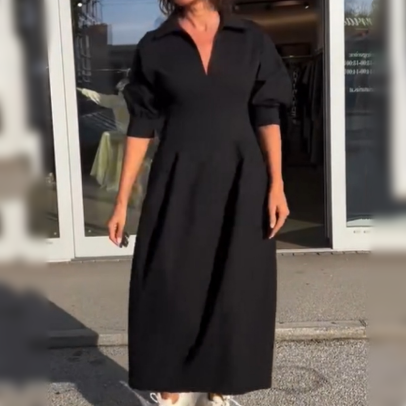 🔥Hot Sale🔥Women's V-Neck Lapel Waist Midi Dress - Stylish for Spring! 🌸
