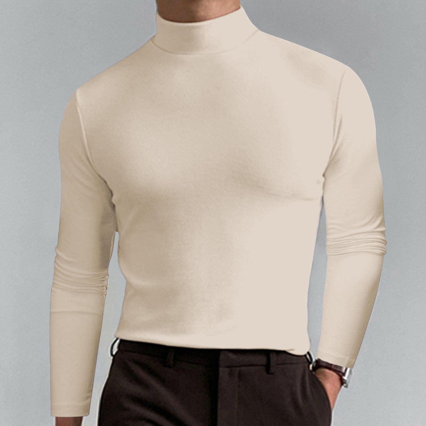 ๐ 60% OFF NOW! ๐ฅ Men's High Neck Slim Fit T-Shirt - Stretchy & Breathable for Gym or Casual, Modern Style & Comfort ๐โโ๏ธ๐ฆ