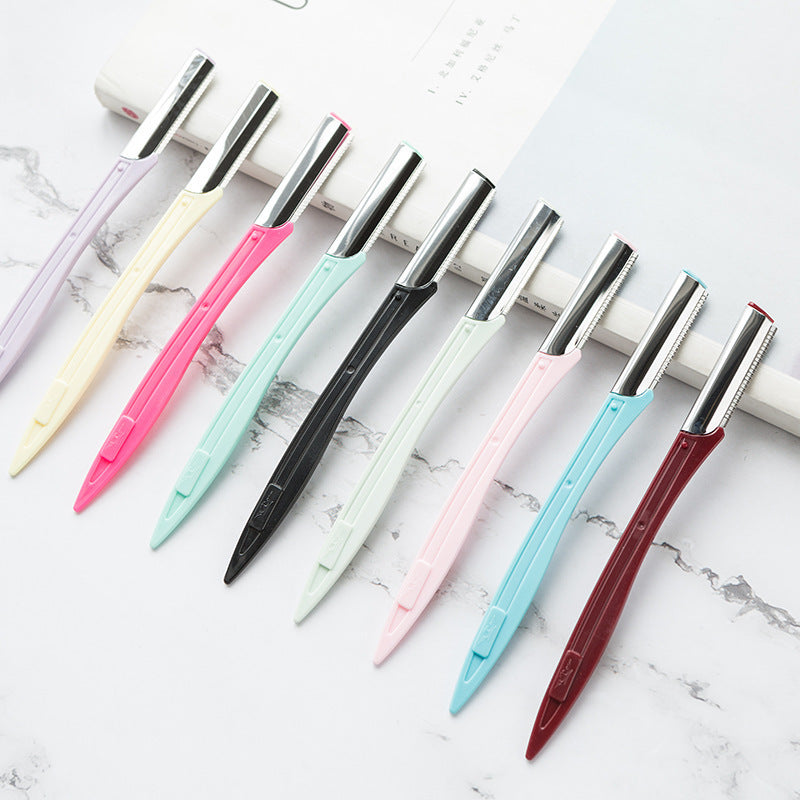 Stainless Steel Eyebrow Razor with Protective Cover