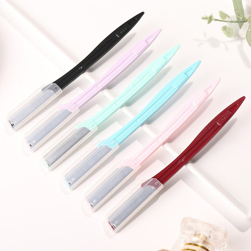 Stainless Steel Eyebrow Razor with Protective Cover