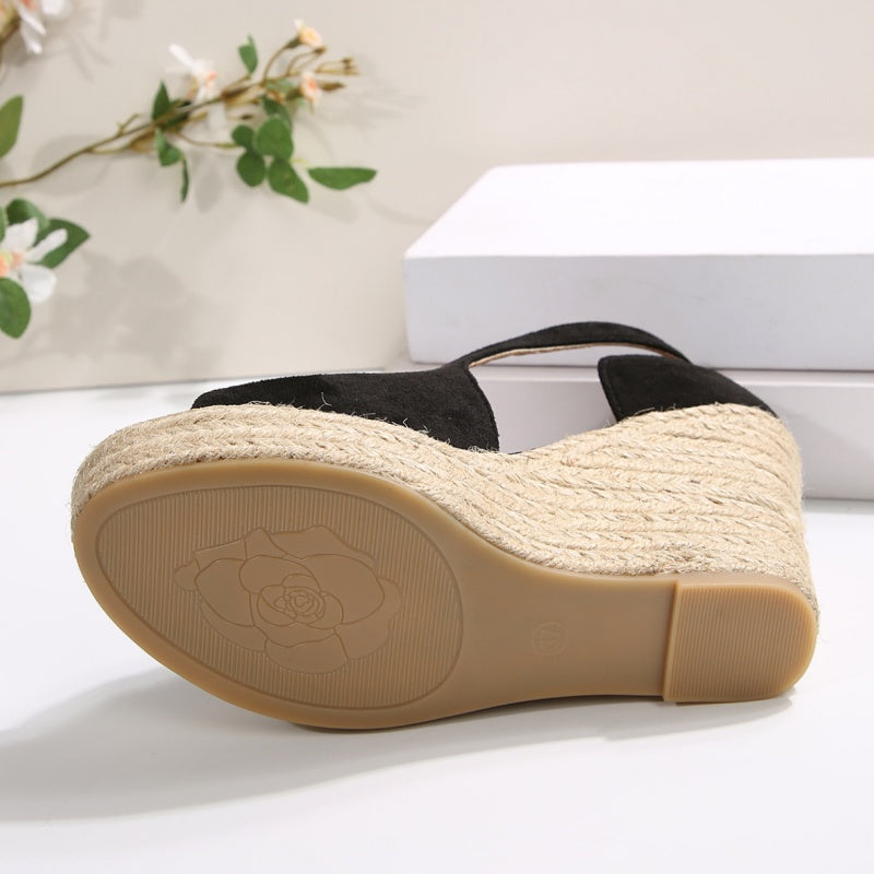 Women's Platform Buckle Strap Peep Toe Sandals