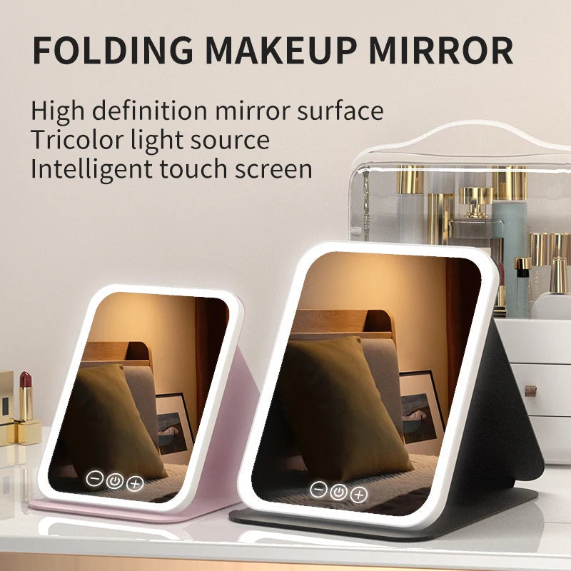 LED Portable Folding Makeup Mirror