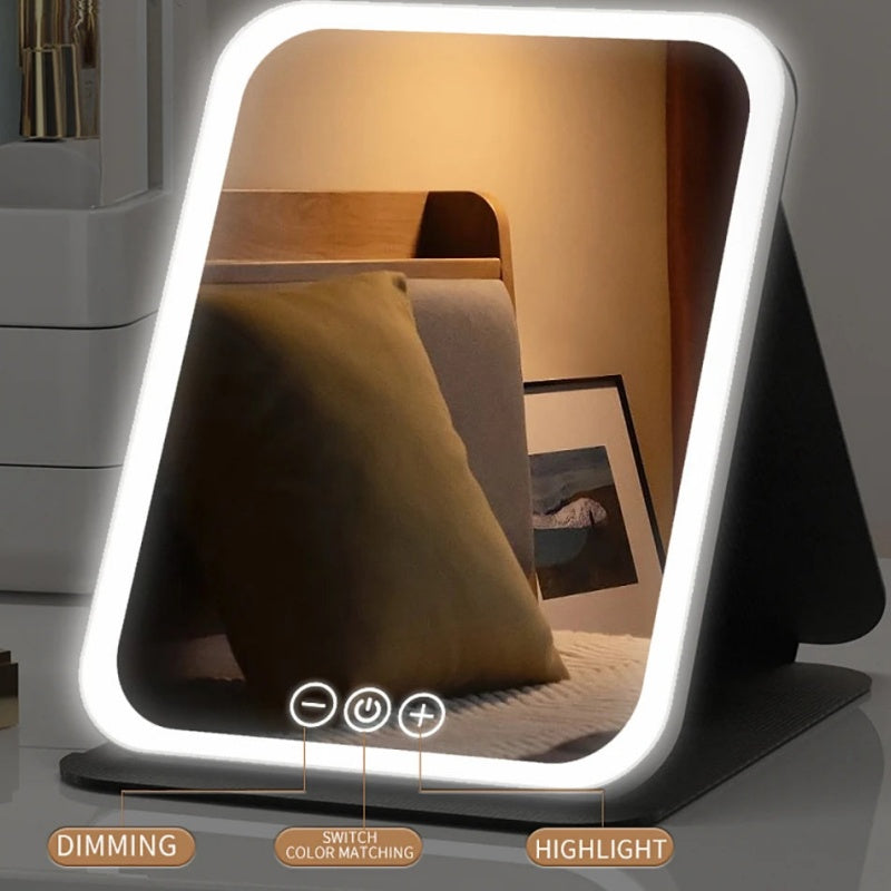 LED Portable Folding Makeup Mirror