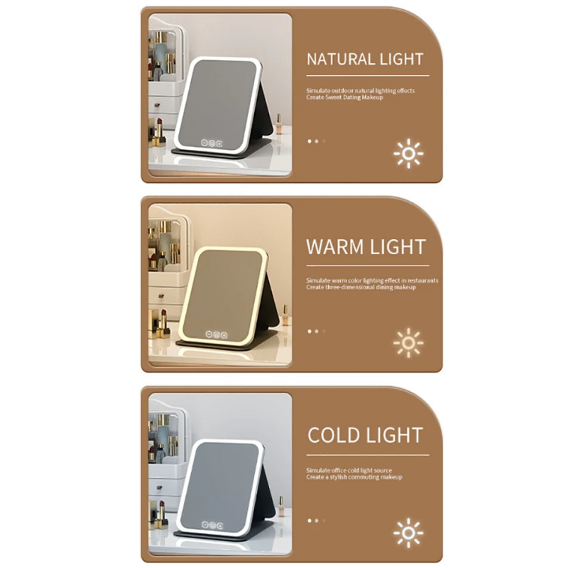 LED Portable Folding Makeup Mirror