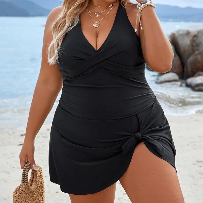 🎉Last Day Sale 49% OFF🩱Women's Plus Size Halter Neck One Piece Swimsuit