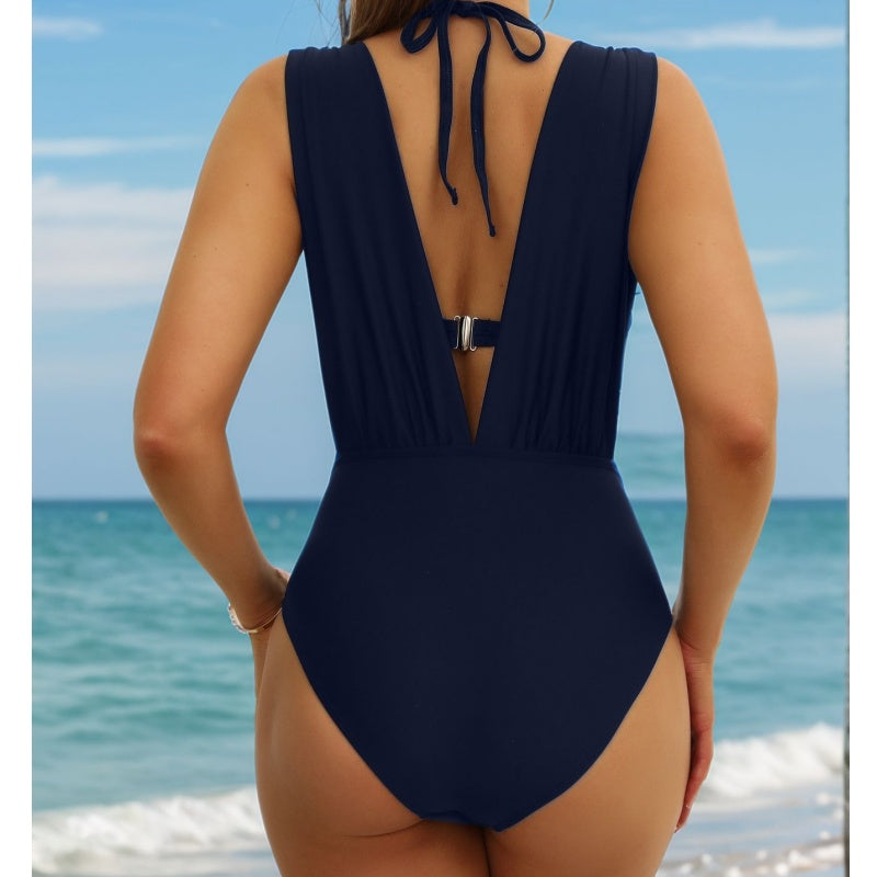 Women's Tie Solid Color Swimsuit 2-PCS Set