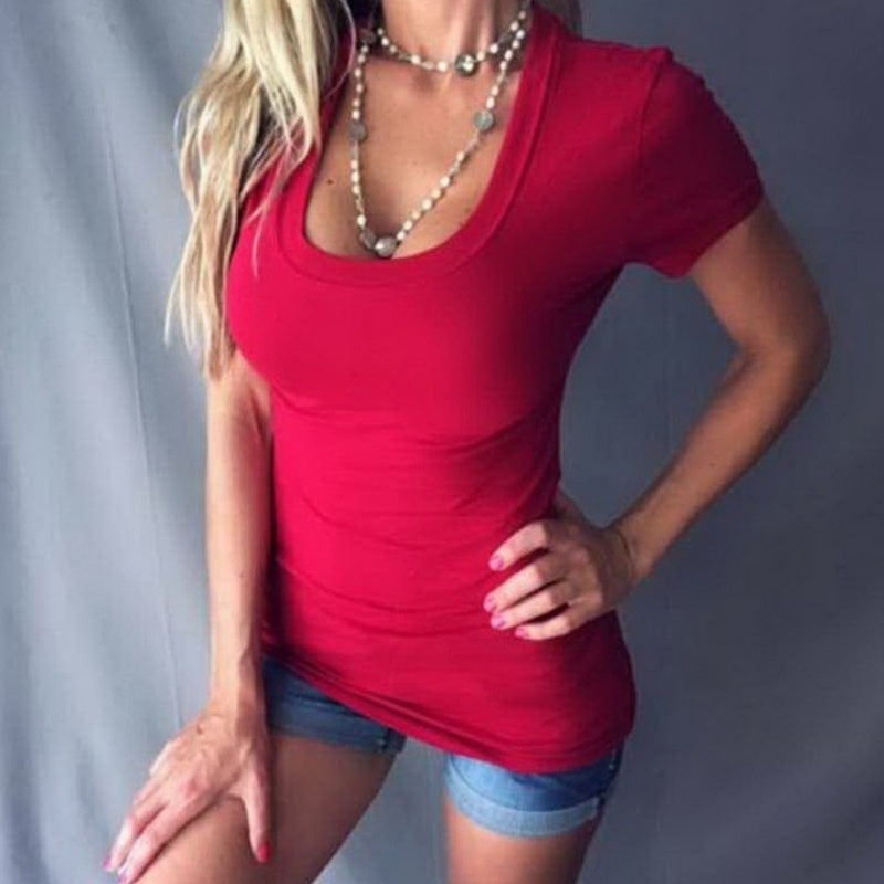 🎉2025 New Products Hot Sale✨Women's Summer Deep V Neck Slim Tops