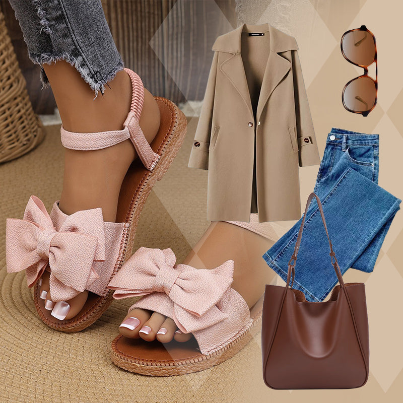 Women's Fashion Bow Flat Sandals