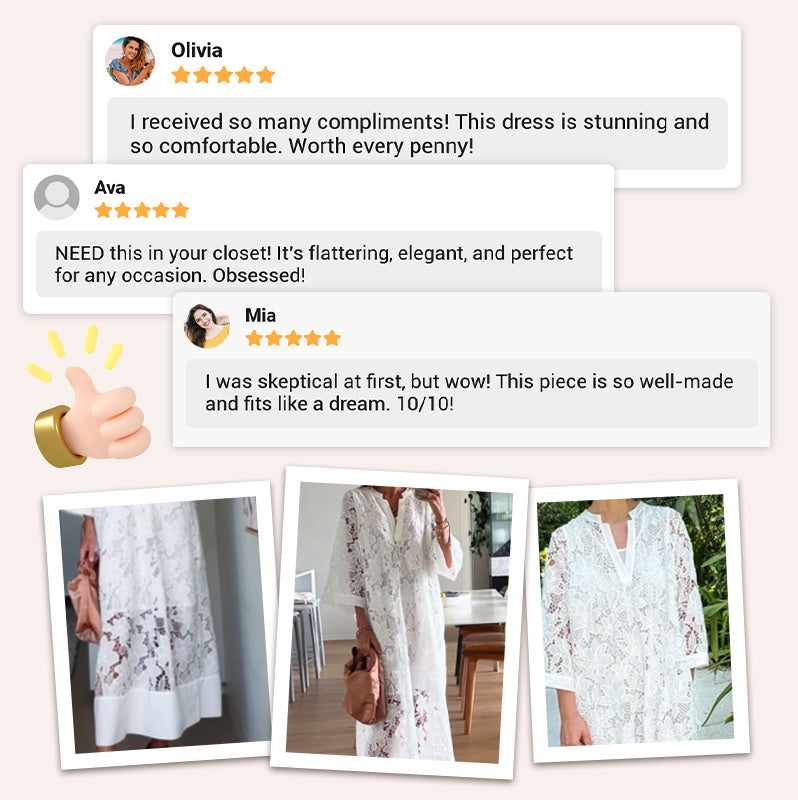 🎉Hot Sale 49% OFF🔥Women's V-Neck Lace Midi Dress