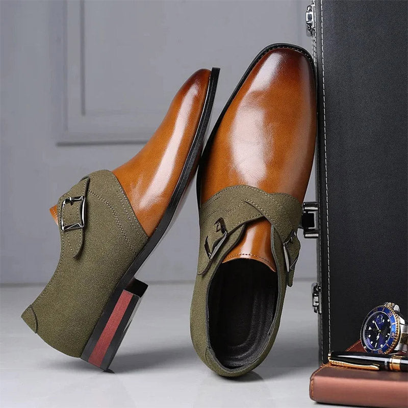 🎁 Hot Sale✈️ Free shipping✈️ 👞 Men's Fashion Color-Block Leather Shoes – Stylish, Bold & Timeless! ✨