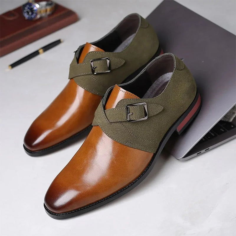 🎁 Hot Sale✈️ Free shipping✈️ 👞 Men's Fashion Color-Block Leather Shoes – Stylish, Bold & Timeless! ✨