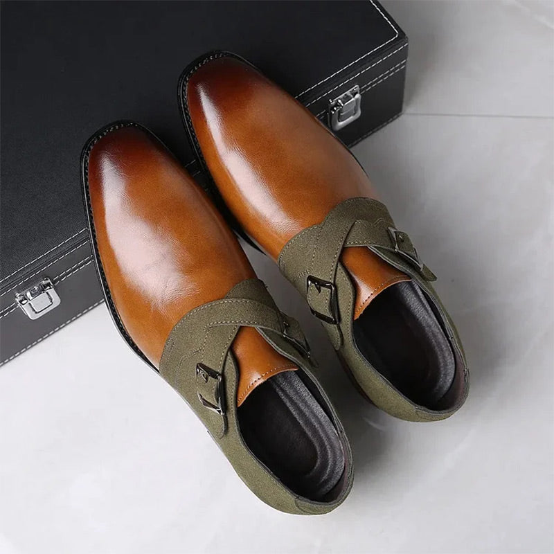 🎁 Hot Sale✈️ Free shipping✈️ 👞 Men's Fashion Color-Block Leather Shoes – Stylish, Bold & Timeless! ✨