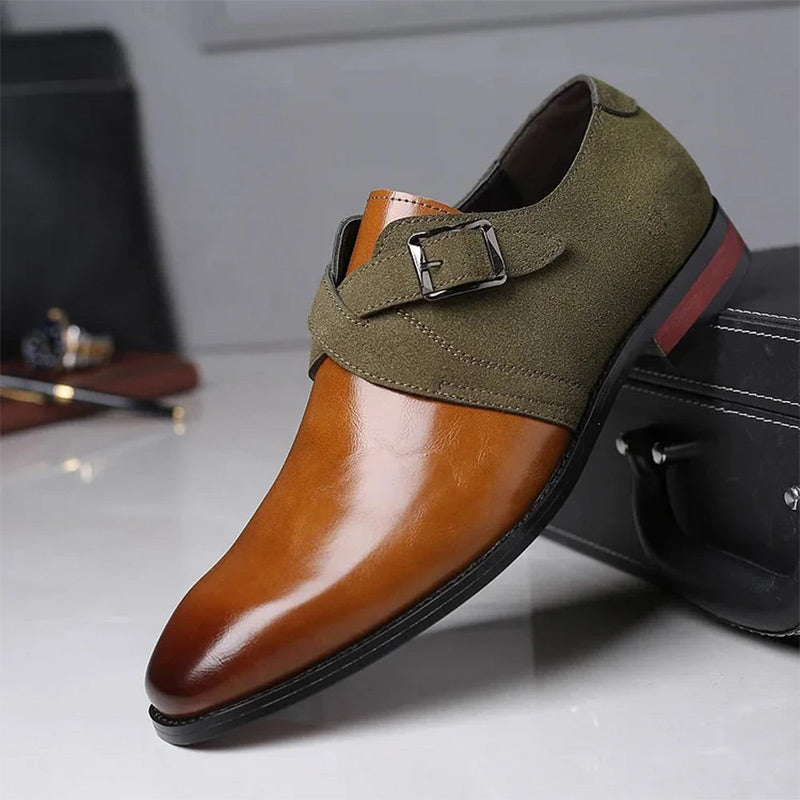 🎁 Hot Sale✈️ Free shipping✈️ 👞 Men's Fashion Color-Block Leather Shoes – Stylish, Bold & Timeless! ✨