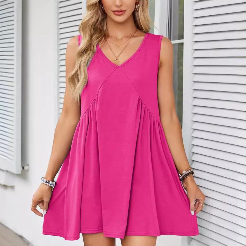 🔥Last Day 49% OFF -💃 Women's Summer Sleeveless V-Neck Mini Dress