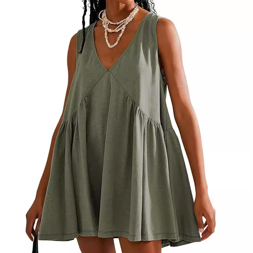 🔥Last Day 49% OFF -💃 Women's Summer Sleeveless V-Neck Mini Dress