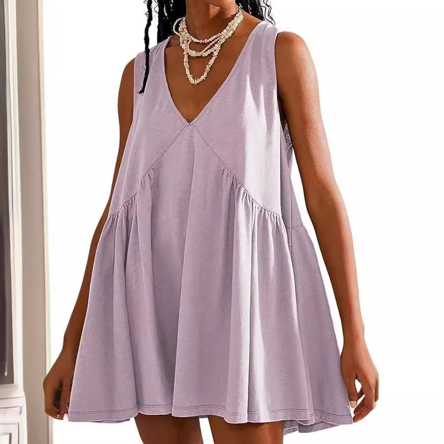 🔥Last Day 49% OFF -💃 Women's Summer Sleeveless V-Neck Mini Dress