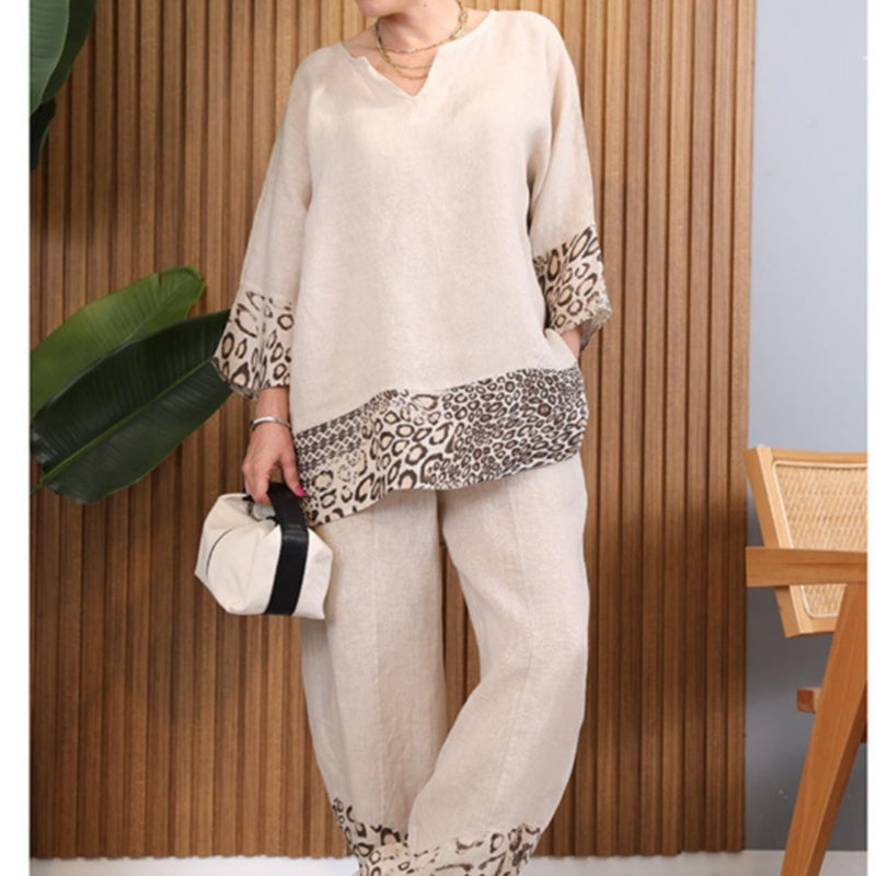 Women’s Color Block Casual Loose Two-Piece Set