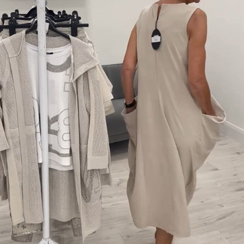 💖LAST DAY PROMOTION - 50%OFF💖Simple Sleeveless Dress with Pockets