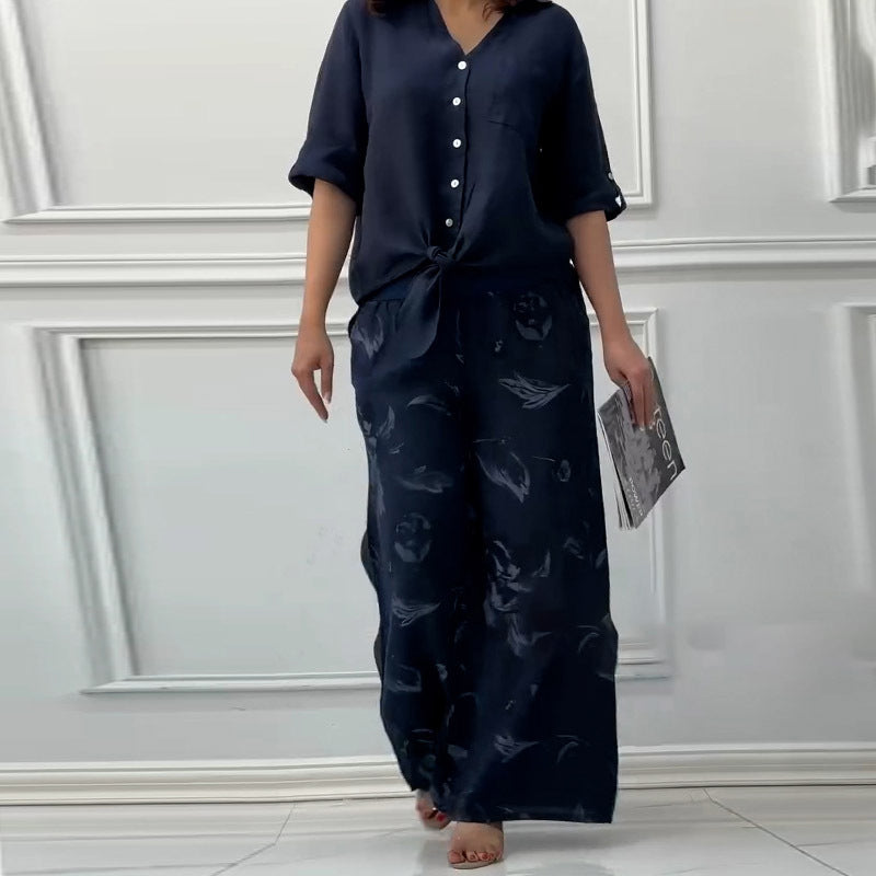 💕Limited Sale 50% OFF💕Women's Fashion Loose Cardigan Shirt & High Waist Pants Two Piece Set