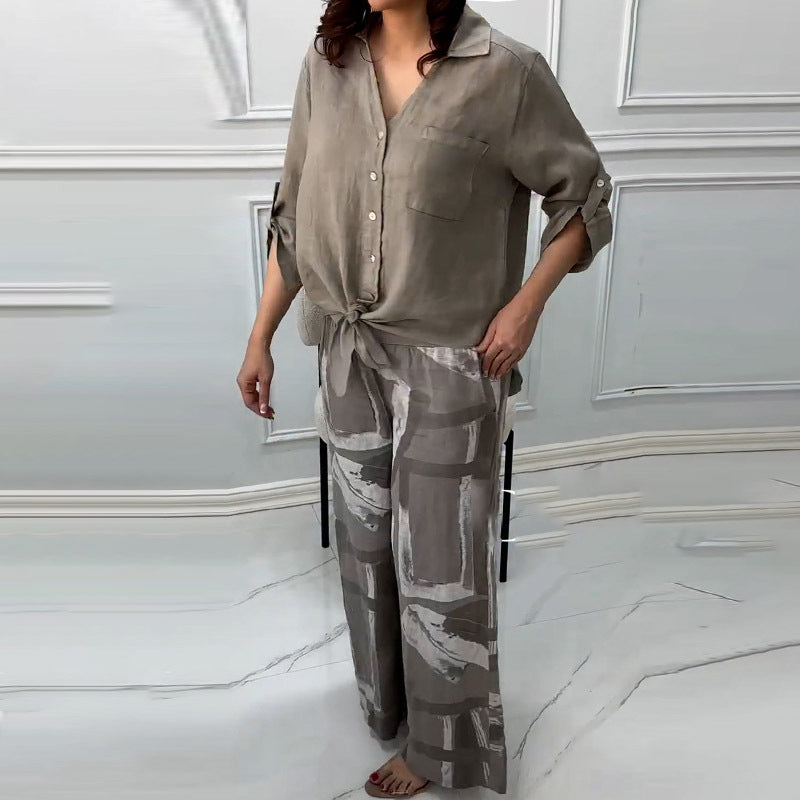 💕Limited Sale 50% OFF💕Women's Fashion Loose Cardigan Shirt & High Waist Pants Two Piece Set
