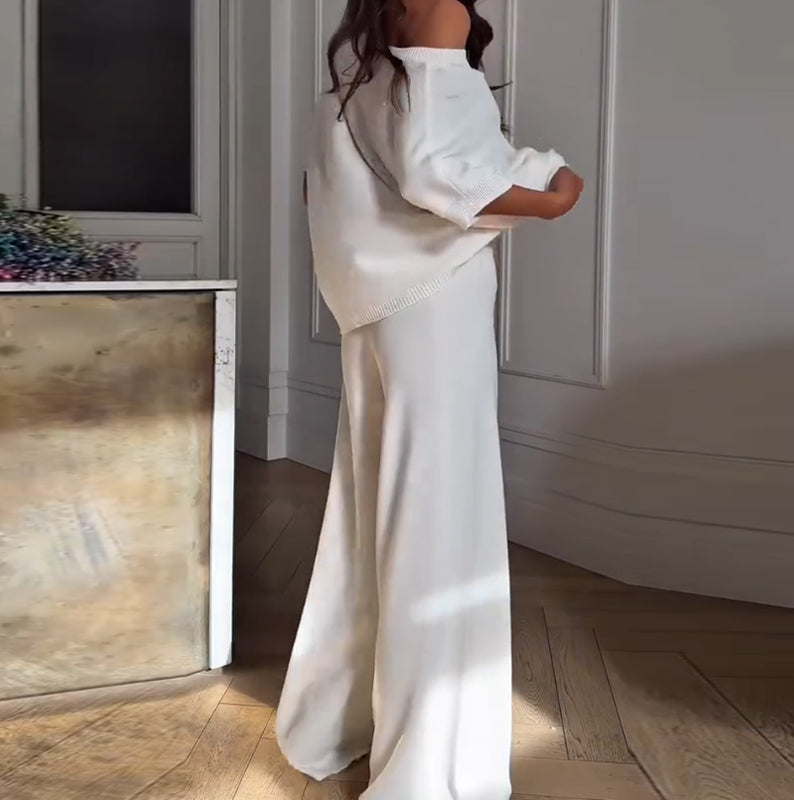 💥Limited Sale 49% OFF💕Women’s Casual One Shoulder Top & Pants Two-Piece Set