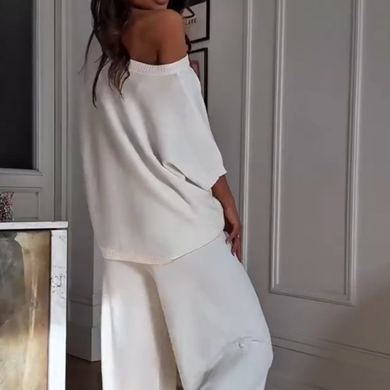 💥Limited Sale 49% OFF💕Women’s Casual One Shoulder Top & Pants Two-Piece Set