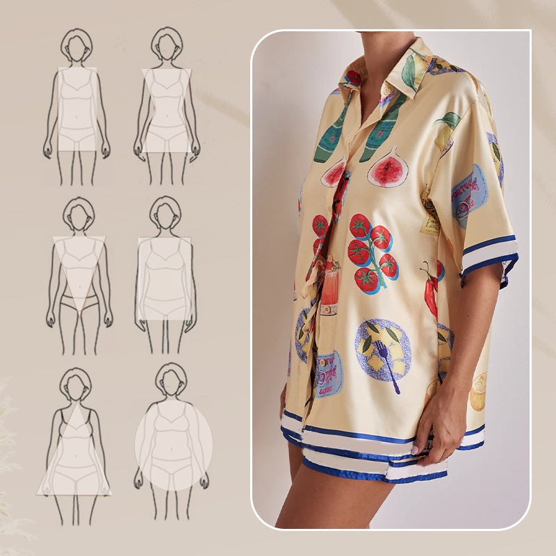 Women's Casual Lapel Short Sleeve & Shorts Pajama 2-PCS Set