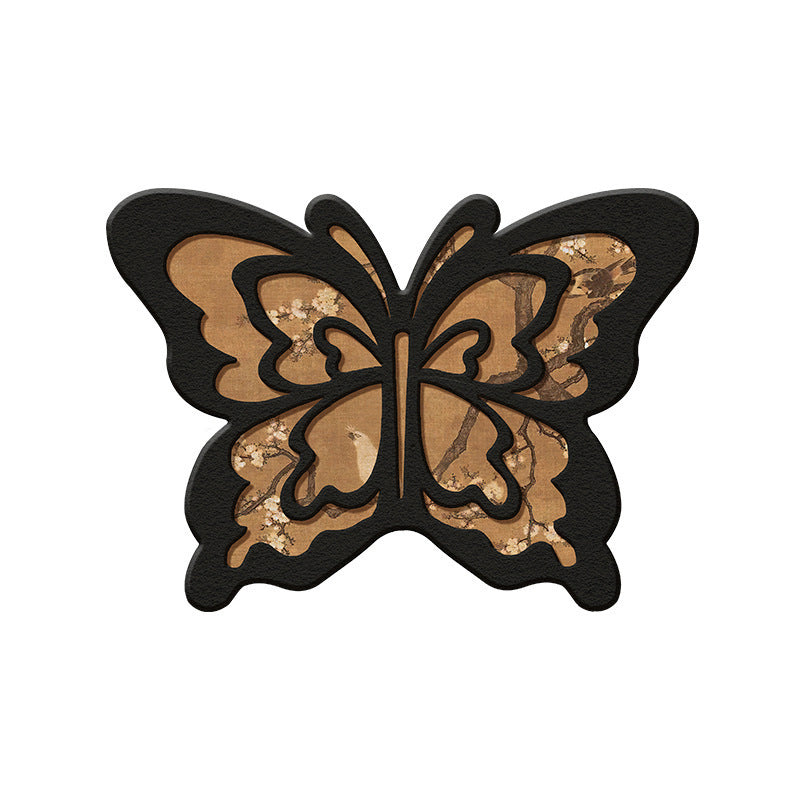 Retro Butterfly Diatomite Mat – Quick Drying & Non-Slip