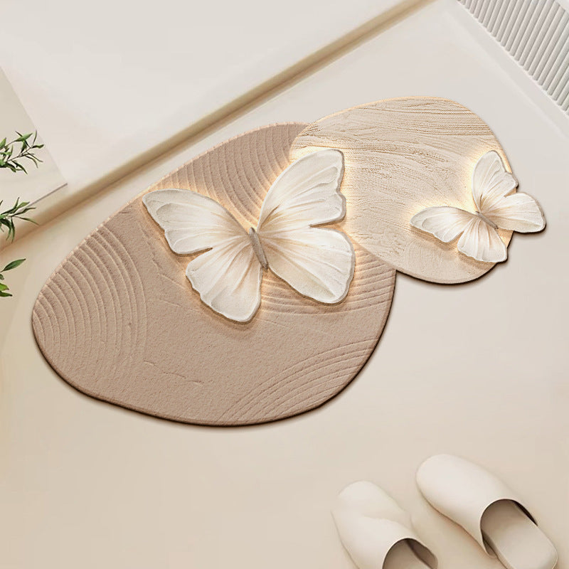 Retro Butterfly Diatomite Mat – Quick Drying & Non-Slip