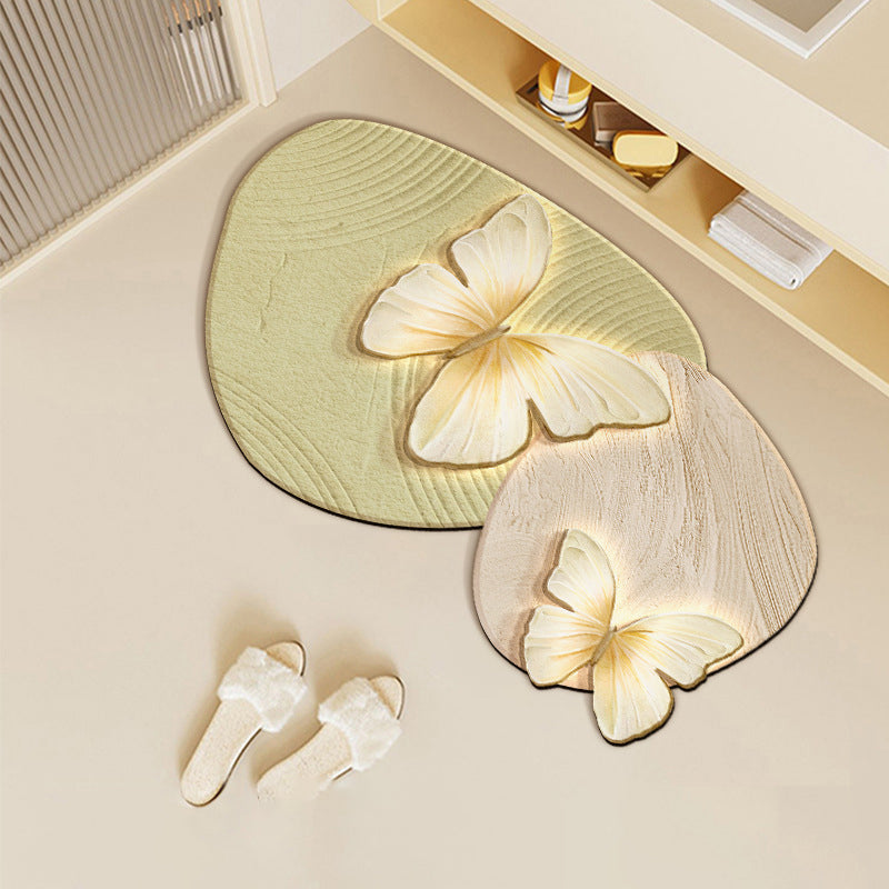 Retro Butterfly Diatomite Mat – Quick Drying & Non-Slip