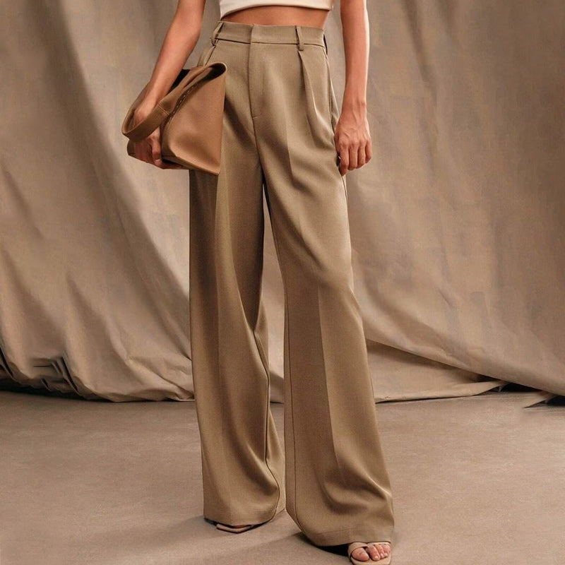 Women’s High Waist Wide-Leg Pants with Pockets