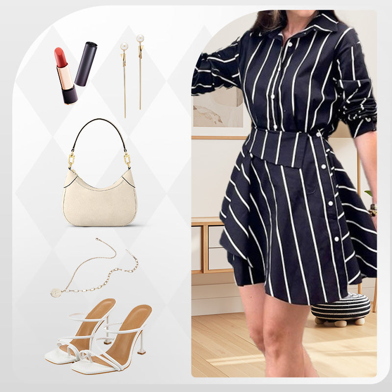 🔥NEW ARRIVAL LIMITED TIME OFFER🔥Women’s Long Shirt with Asymmetrical Wrap Overlay Skirt
