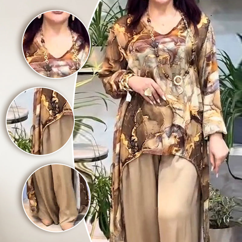 ❤️Higher Quality-❤️Women’s Trendy Print Top & Pants Two-Piece Set