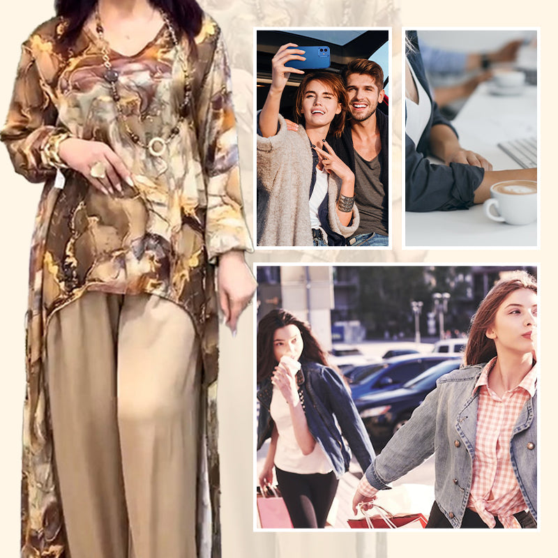 ❤️Higher Quality-❤️Women’s Trendy Print Top & Pants Two-Piece Set