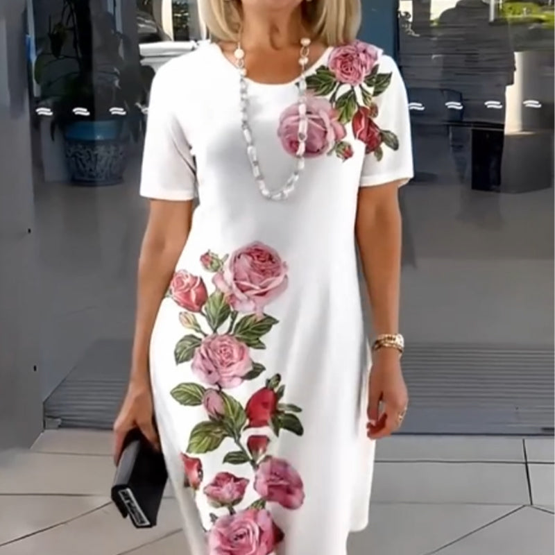 ⏳ Limited time 50% off! 💥Rose Bloom Short Sleeve Dress(The more you buy, the higher the discount)