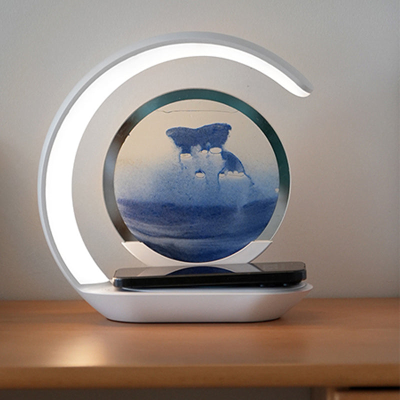 Moving Sand Art Lamp with Wireless Charging Panel