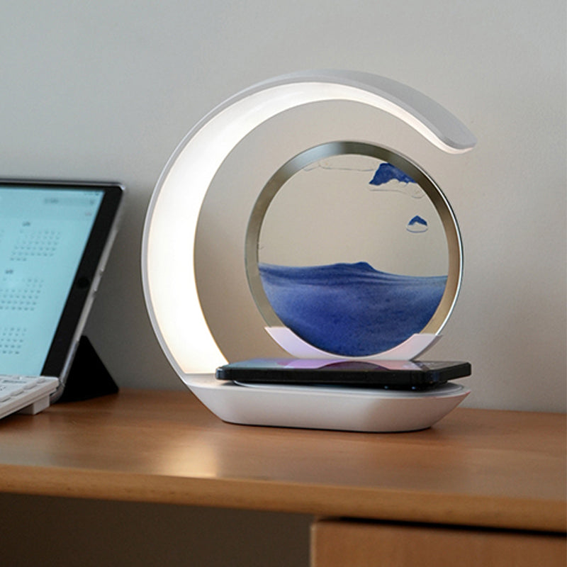 Moving Sand Art Lamp with Wireless Charging Panel
