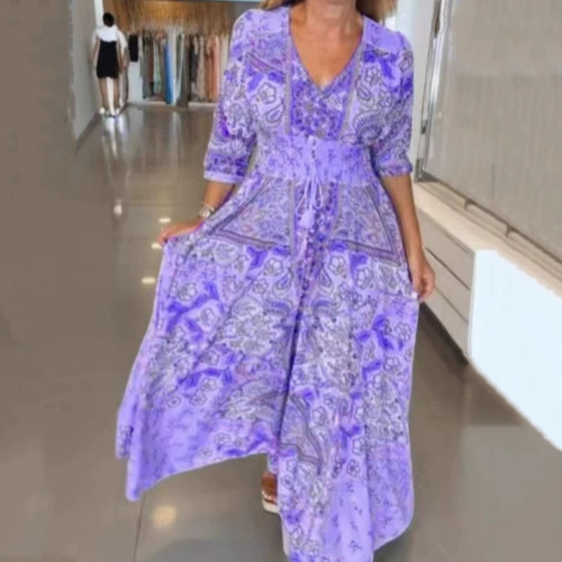 Elegant long floral dress for women