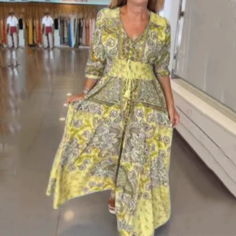 Elegant long floral dress for women