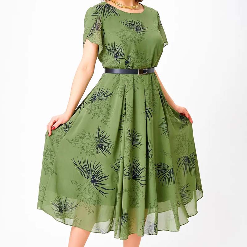 🎉🛍️Spring Specials👗 Women's A-Line Midi Dress with Belt