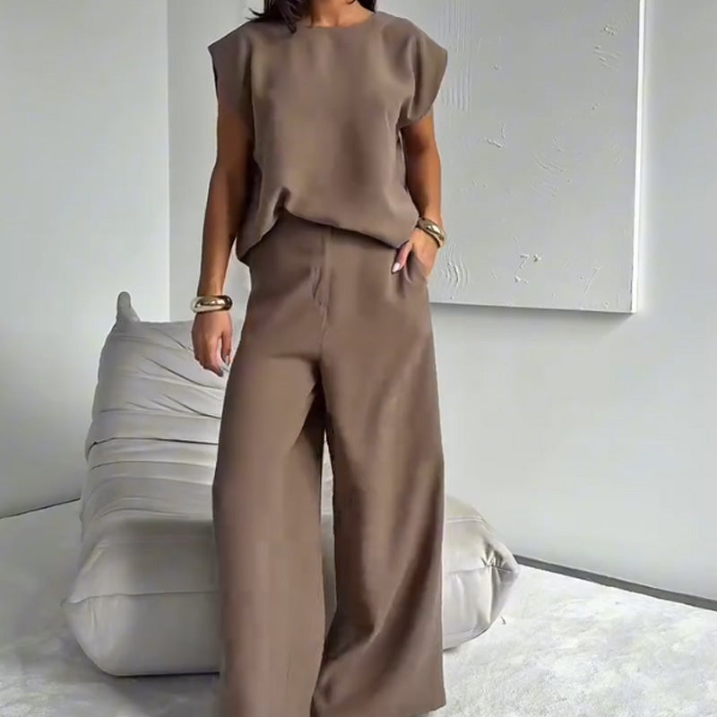 Women’s 2-Piece T-Shirt & Wide Leg Dress Pants Set❤️❤️Today's Promotion - 49% OFF