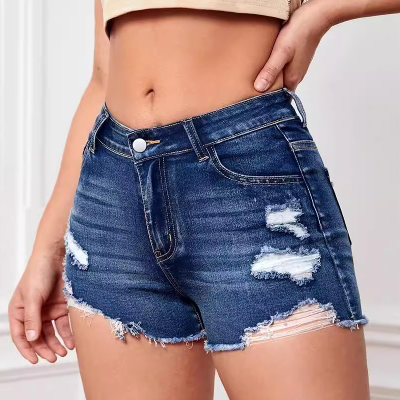 Women's Fashion High Waist Stretch Denim Shorts