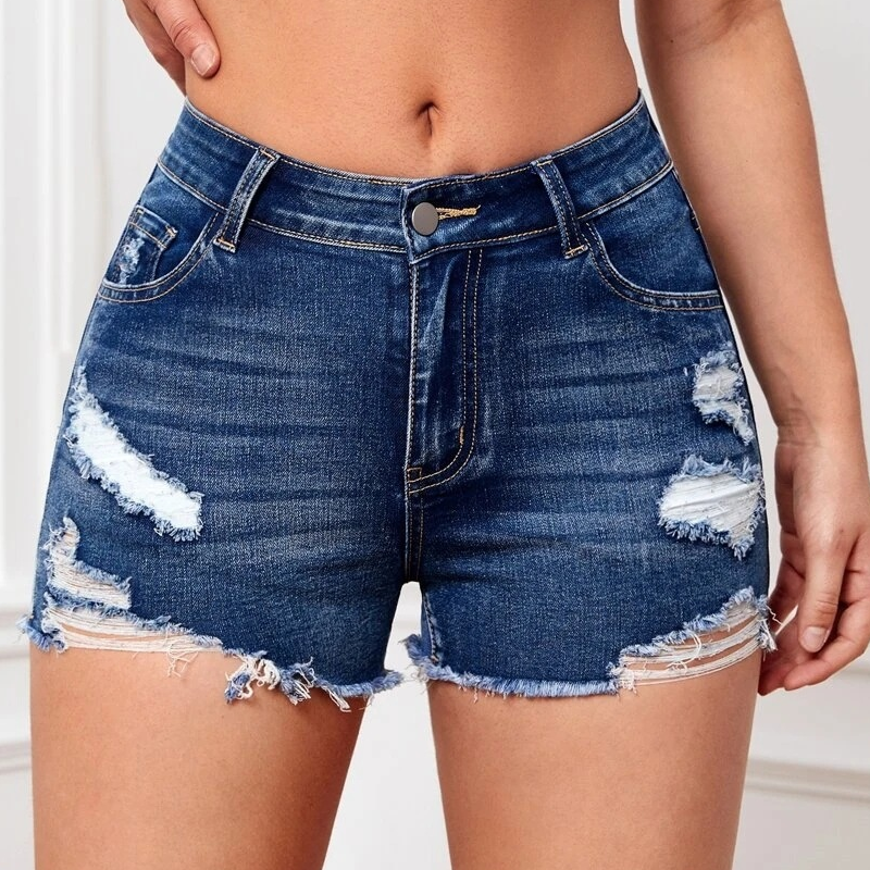 Women's Fashion High Waist Stretch Denim Shorts