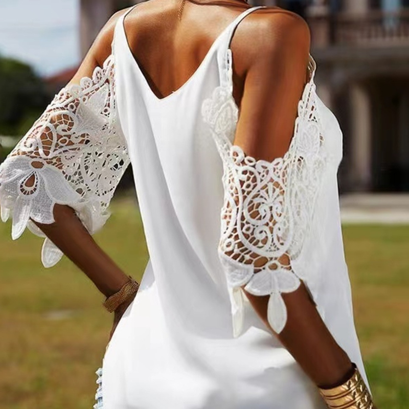 Women’s Trendy Casual Cold Shoulder V-Neck Top