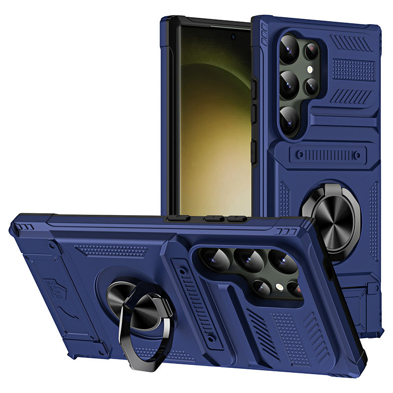 Samsung Phone Case with Card Holder & Magnetic Ring Stand