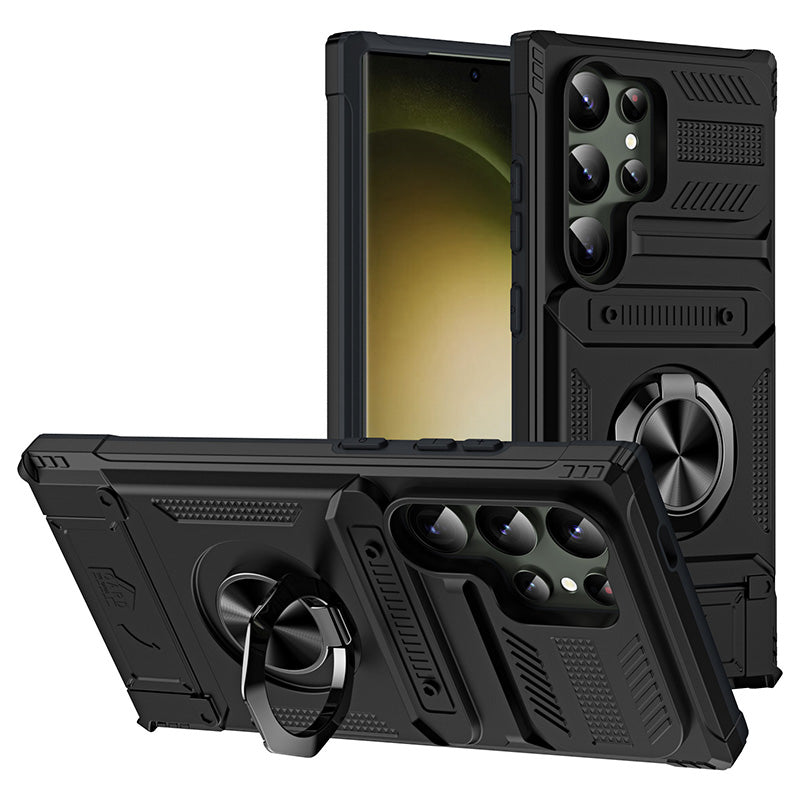 Samsung Phone Case with Card Holder & Magnetic Ring Stand