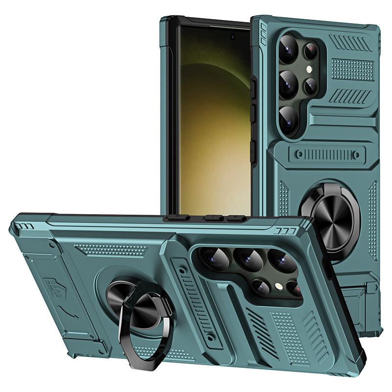 Samsung Phone Case with Card Holder & Magnetic Ring Stand