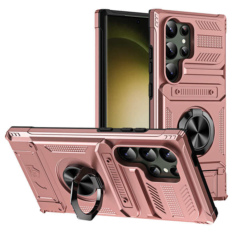 Samsung Phone Case with Card Holder & Magnetic Ring Stand