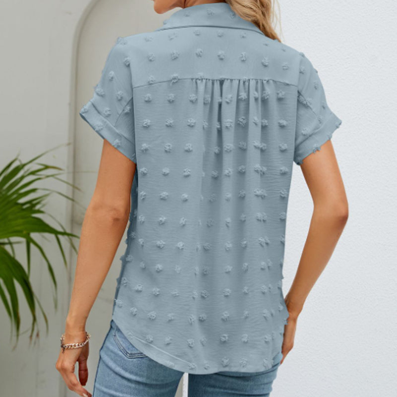 Women's Casual Short Sleeve Button Down Shirt