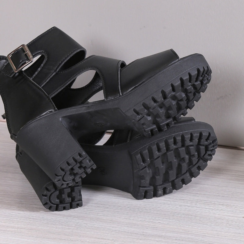 Women’s Peep Toe Chunky Heel Sandal Booties
